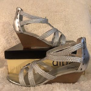 Women’s silver wedge sandals